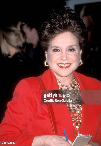 Cindy Adams at the NY Premiere of 'Shakespeare in Love', Ziegfeld Theater, New York City.