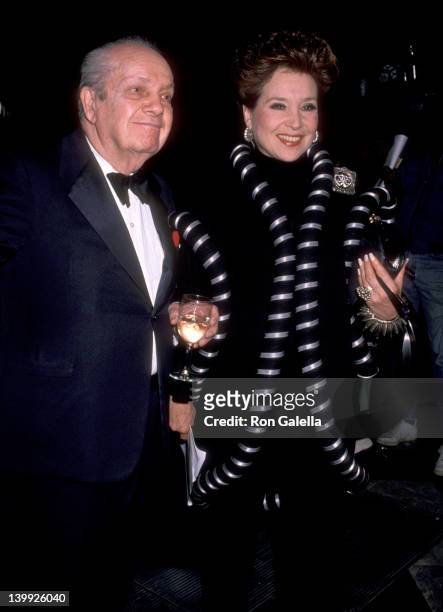 Joey Adams and Cindy Adams at the 1989 Masquerade Ball To Benefit AIDS, Waldorf-Astoria Hotel, New York City.
