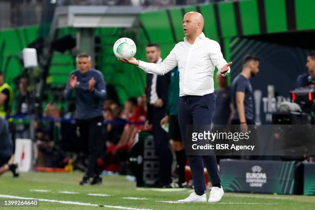 Coach Arne Slot of Feyenoord during the UEFA Europa Conference League Final match between AS Roma and Feyenoord at the National Arena on May 25, 2022...