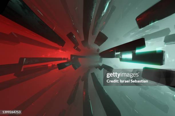 3d illustration of a metaverse background. science and technology background image. concept of augmented reality. - red tube stock pictures, royalty-free photos & images