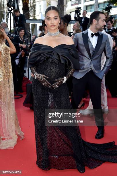 Shanina Shaik attends the screening of "Elvis" during the 75th annual Cannes film festival at Palais des Festivals on May 25, 2022 in Cannes, France.