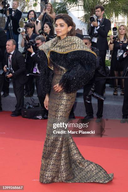 Jury member Deepika Padukone attends the screening of "Elvis" during the 75th annual Cannes film festival at Palais des Festivals on May 25, 2022 in...