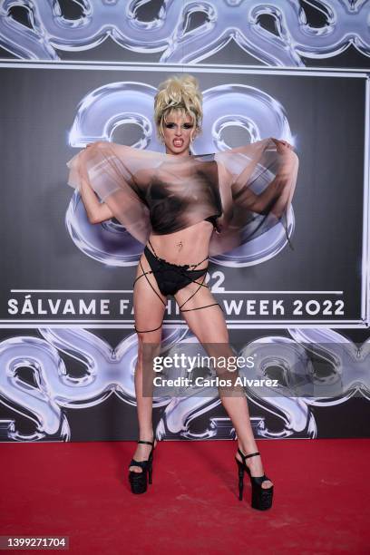 Singer Samantha Hudson attends 'Salvame Fashion Week' photocall at the Mediaset studios on May 25, 2022 in Madrid, Spain.