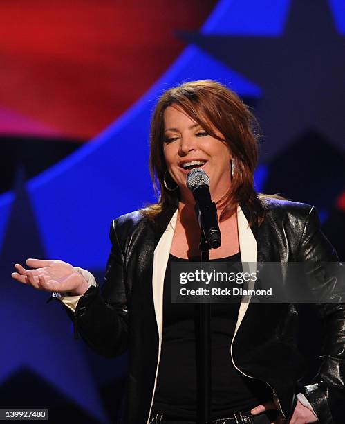 Comedian Kathleen Madigan performs as part of CMT Presents Ron White's Comedy Saltue To The Troops at The Grand Ole Opry on February 21, 2012 in...