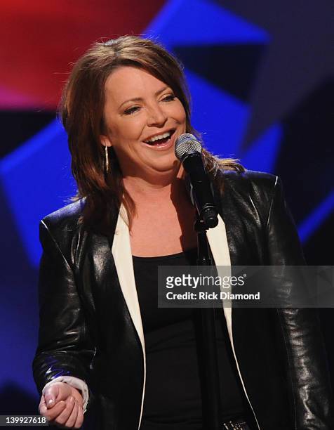 Comedian Kathleen Madigan performs as part of CMT Presents Ron White's Comedy Saltue To The Troops at The Grand Ole Opry on February 21, 2012 in...