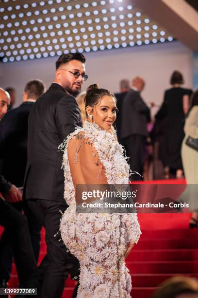 Nabilla Benattia and Thomas Vergara attend the screening of "Stars At Noon" during the 75th annual Cannes film festival at Palais des Festivals on...