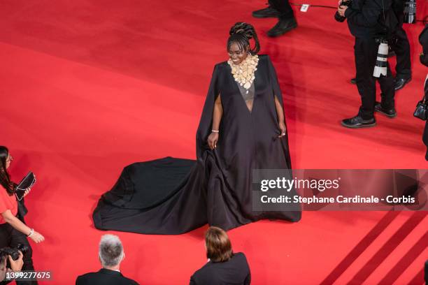 Aissa Maiga attends the screening of "Stars At Noon" during the 75th annual Cannes film festival at Palais des Festivals on May 25, 2022 in Cannes,...