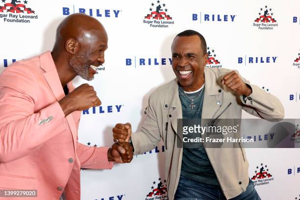 Bernard Hopkins and Sugar Ray Leonard attend the 11th Annual Sugar Ray Leonard Foundation "Big Fighters, Big Cause" charity boxing night at The...