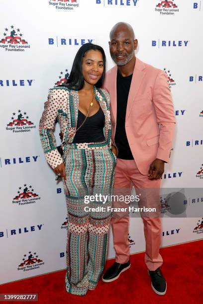 Jeanette Hopkins and Bernard Hopkins attend the 11th Annual Sugar Ray Leonard Foundation "Big Fighters, Big Cause" charity boxing night at The...