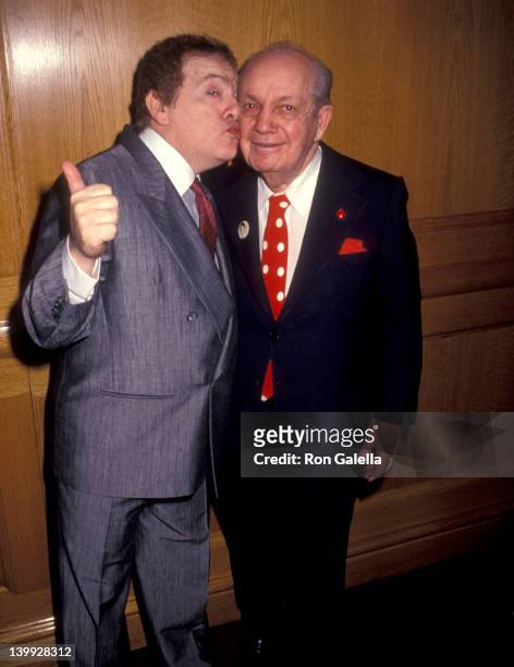 Jackie Mason and Joey Adams at the 80th Birthday Party for Joey Adams, Helmsley Hotel, New York City.