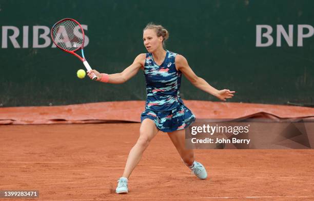 Viktorija Golubic of Switzerland during day 3 of the French Open 2022, second tennis Grand Slam of the year at Stade Roland Garros on May 24, 2022 in...