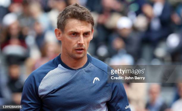Henri Laaksonen of Switzerland during day 3 of the French Open 2022, second tennis Grand Slam of the year at Stade Roland Garros on May 24, 2022 in...