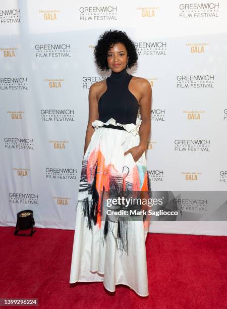 Renee Elise Goldsberry attends the Greenwich International Film Festival's Changemaker Gala to honor Lin-Manuel Miranda and The Miranda Family...