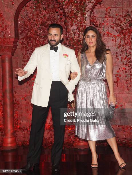 Saif Ali Khan and Kareena Kapoor Khan attend Karan Johar's birthday bash on May 25, 2022 in Mumbai, India