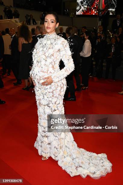 Nabilla Benattia attends the screening of "Stars At Noon" during the 75th annual Cannes film festival at Palais des Festivals on May 25, 2022 in...