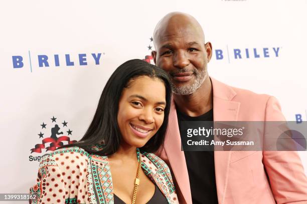 Jeanette Hopkins and Bernard Hopkins attend the 11th Annual Sugar Ray Leonard Foundation "Big Fighters, Big Cause" charity boxing night at The...