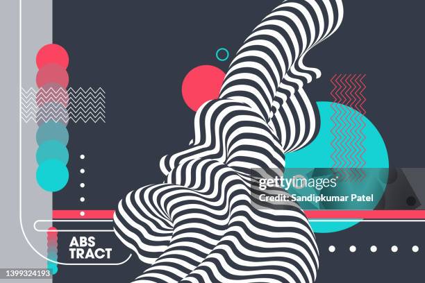 art event invitation template. background with optical illusion. - asian crazy stock illustrations