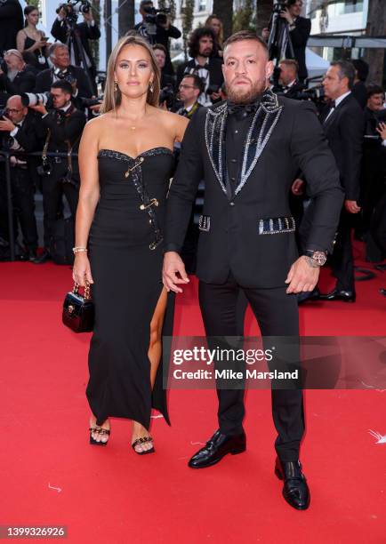 Dee Devlin and Conor McGregor attend the screening of "Elvis" during the 75th annual Cannes film festival at Palais des Festivals on May 25, 2022 in...