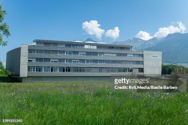 General view of the headquarters of the Union Cycliste Internationale on May 14, 2022 in Aigle, Switzerland.