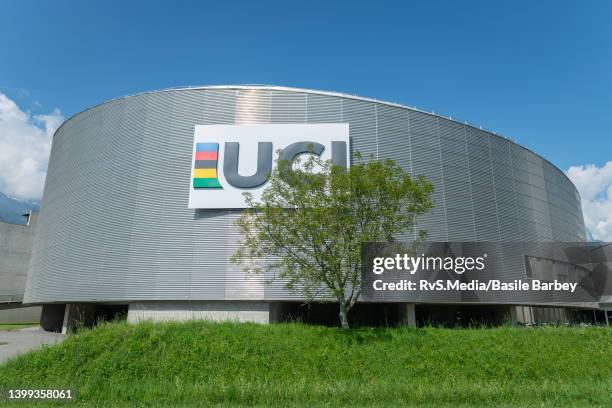 General view of the headquarters of the Union Cycliste Internationale on May 14, 2022 in Aigle, Switzerland.