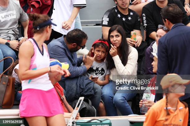 The match Umpire and Irina-Camelia Begu of Romania check on a child that was struck in the face by a ball during the Women's singles Second Round on...