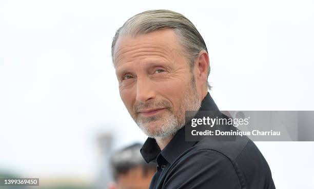 Mads Mikkelsen attends a photocall ahead of the rendez-vous with Mads Mikkelsen event at the 75th annual Cannes film festival at Palais des Festivals...