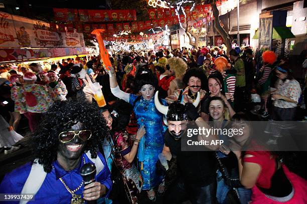 Thousands of people take part in the street carnival of Santa Cruz de Tenerife, on the Spanish Canary island of Tenerife on February 25, 2012. AFP...