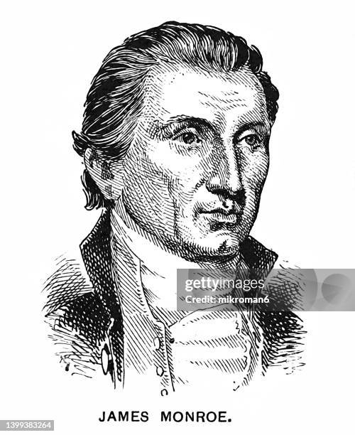 portrait of james monroe (1758-1831), 5th u.s. president - james monroe us president stockfoto's en -beelden