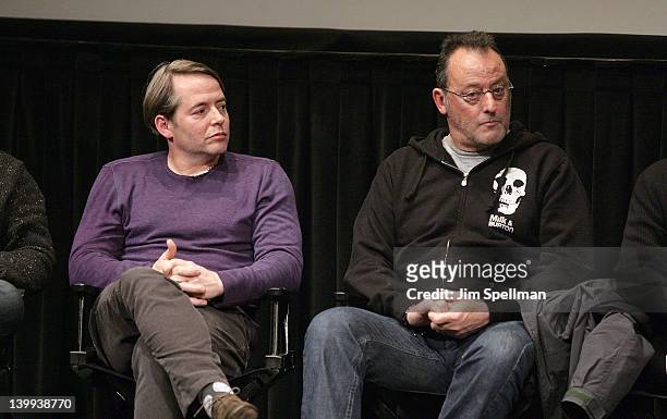 Actors Matthew Broderick and Jean Reno attend the Film Society of Lincoln Center screening of "Margaret" at Walter Reade Theater on February 25, 2012...