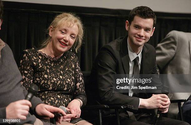 Actors J. Smith-Cameron, Jake O'Connor attend the Film Society of Lincoln Center screening of "Margaret" at Walter Reade Theater on February 25, 2012...