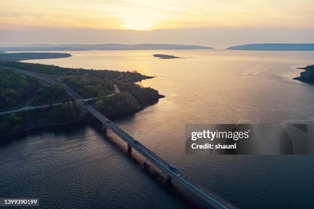 highway bridge - atlantic canada stock pictures, royalty-free photos & images