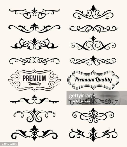 set of decorative elements for design - frame border stock illustrations