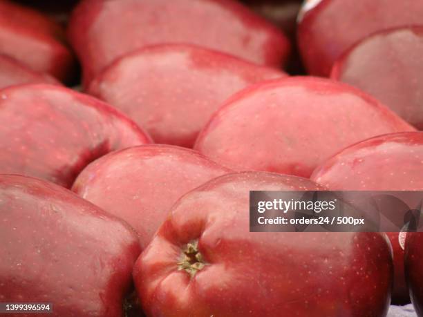 red delicious apples at farm stand - malus domestica cultivar stock pictures, royalty-free photos & images