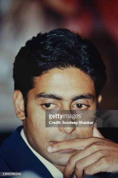 Lead actor Abhishek Bachchan during a press conference of Bollywood film Refugee in New Delhi on June 30, 2000.
