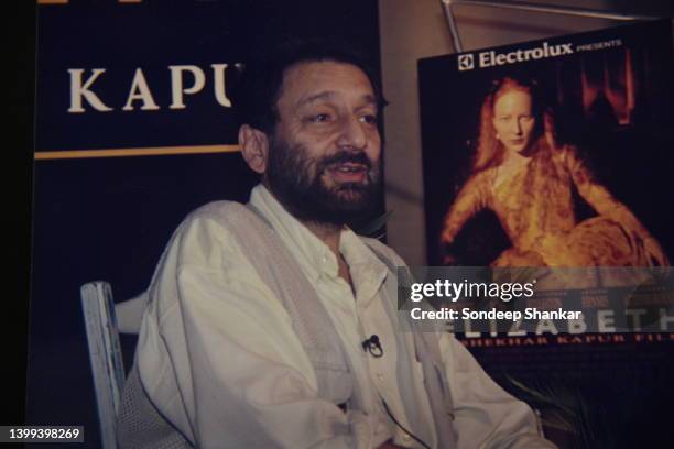 Film director Shekhar Kapur addresses a press conference in New Delhi prior to the release of his world acclaimed film Elizabeth. The film raised...