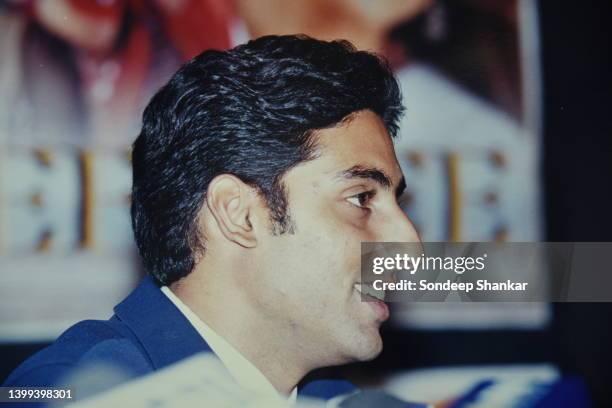 Lead actor Abhishek Bachchan during a press conference of Bollywood film Refugee in New Delhi on June 30, 2000.