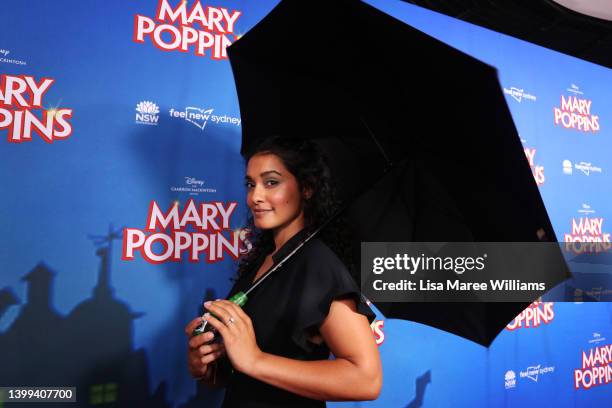 Sana'a Shaik attends opening night of Mary Poppins at the Sydney Lyric Theatre on May 26, 2022 in Sydney, Australia.