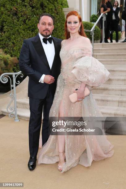 Klemens Hallmann and Barbara Meier attending amfAR Gala Cannes 2022 at Hotel du Cap-Eden-Roc on May 26, 2022 in Cap d'Antibes, France.