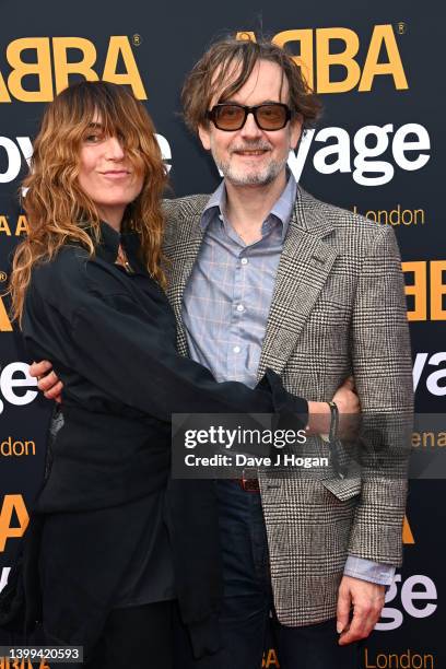 Kim Sion and Jarvis Cocker attend the first performance of ABBA "Voyage" at ABBA Arena on May 26, 2022 in London, England.