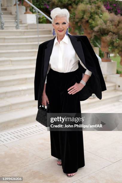 Maye Musk attends the amfAR Cannes Gala 2022 at Hotel du Cap-Eden-Roc on May 26, 2022 in Cap d'Antibes, France.