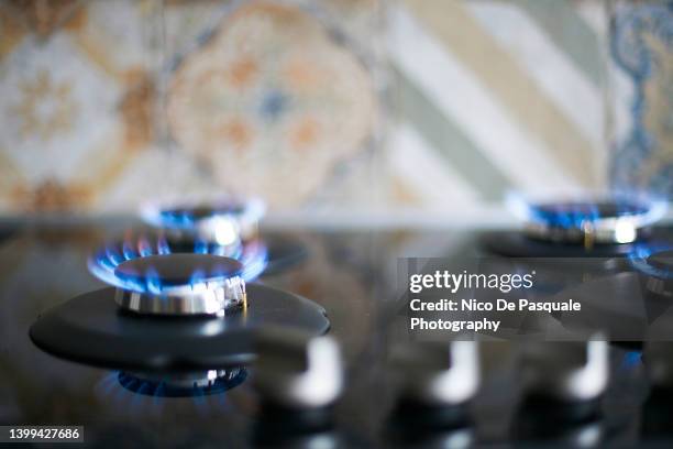 natural gas stove burners - aardgas stockfoto's en -beelden
