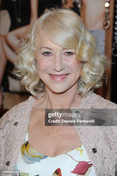 Dame Helen Mirren attends Dolce & Gabbana VIP Room at the Metropol during Milan Womenswear Fashion Week on February 26, 2012 in Milan, Italy.