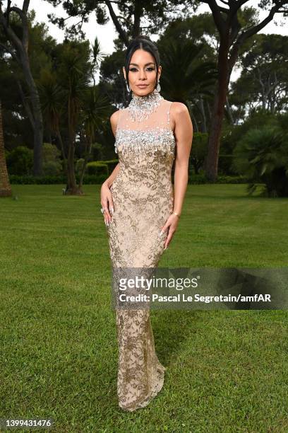 Vanessa Hudgens poses during the amfAR Cannes Gala 2022 at Hotel du Cap-Eden-Roc on May 26, 2022 in Cap d'Antibes, France.