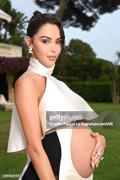 Nabilla Benattia poses during the amfAR Cannes Gala 2022 at Hotel du Cap-Eden-Roc on May 26, 2022 in Cap d'Antibes, France.