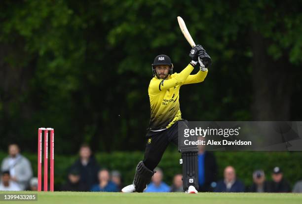 Jack Taylor of Gloucestershire bats during the Vitality T20 Blast match between Middlesex and Gloucestershire at Radlett Cricket Club on May 26, 2022...