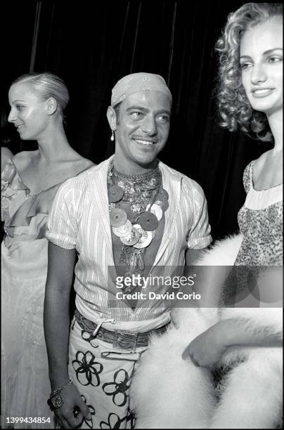 Fashion designer John Galliano at Saks Fifth Avenue, 611 5th Ave, NYC, 9 September 1996.