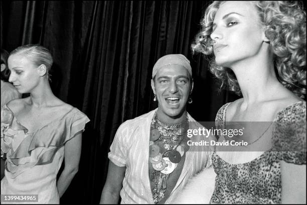 Fashion designer John Galliano at Saks Fifth Avenue, 611 5th Ave, NYC, 9 September 1996.