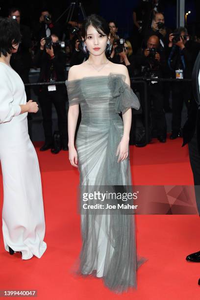 Ji-eun Lee attends the screening of "Broker " during the 75th annual Cannes film festival at Palais des Festivals on May 26, 2022 in Cannes, France.
