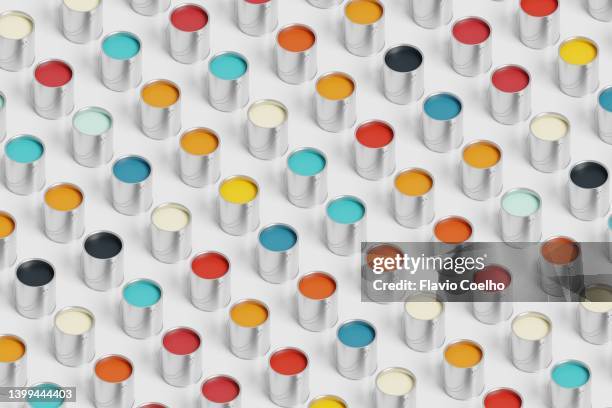 paint buckets pattern background - ペンキ缶 ストックフォトと画像