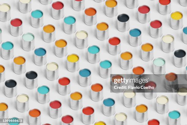 paint buckets pattern background - gallon container stock pictures, royalty-free photos & images